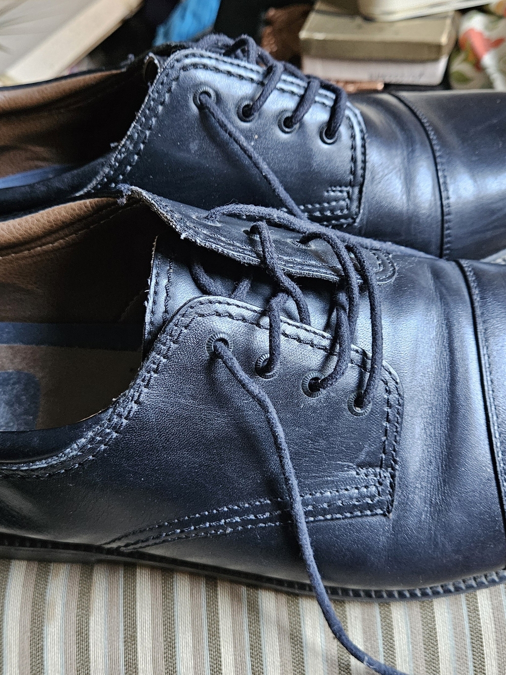 Dockers Men's Black Leather Oxfords Sz 13W